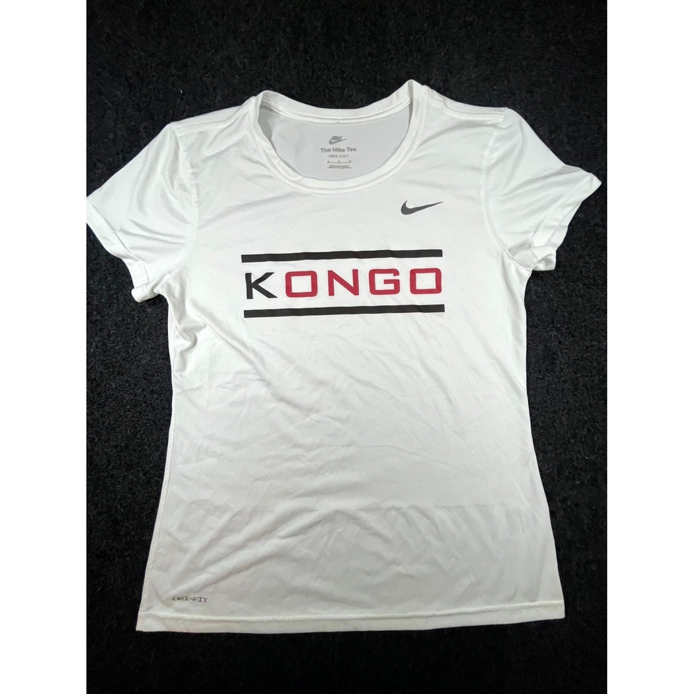 Nike Kongo Dri Fit T Shirt Womens Medium White Graphic Athletic Short Sleeve